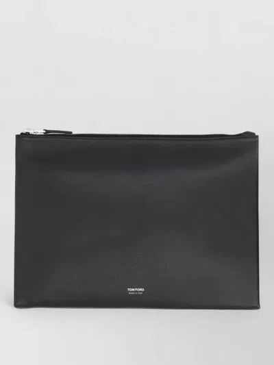 Tom Ford Rectangular Logo Clutch Bag Top Zip In Black
