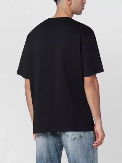 Amiri Black Crewneck T-shirt With Logo Lettering On The Front And Maxi Logo Print On The Rear In Cotton Ma In Black