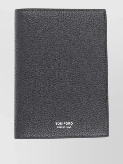 Tom Ford Textured Finish Compact Wallet And Cardholder In Gray