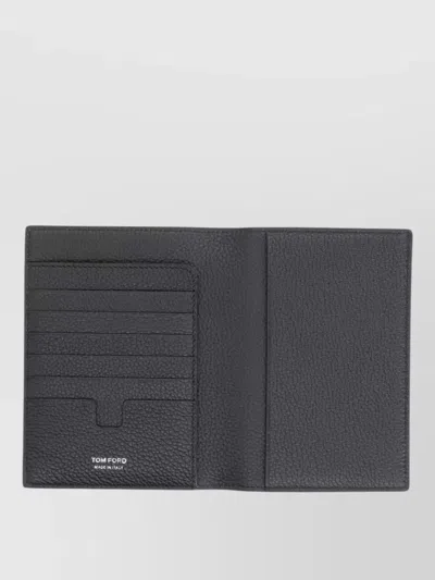 Tom Ford Textured Finish Compact Wallet And Cardholder In Gray