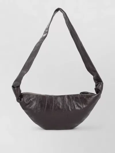 Lemaire Medium Croissant Shoulder Bag Knotted Detail In Brown