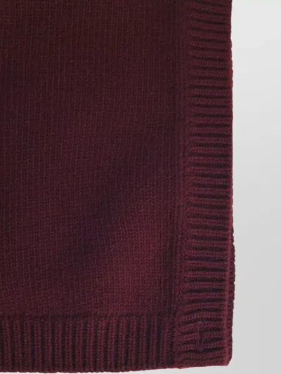 Maison Margiela Virgin Wool Hood Button Detail Knit In Red