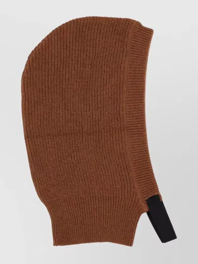 Margaret Howell Cozy Knitted Ribbed Texture Hat In Brown