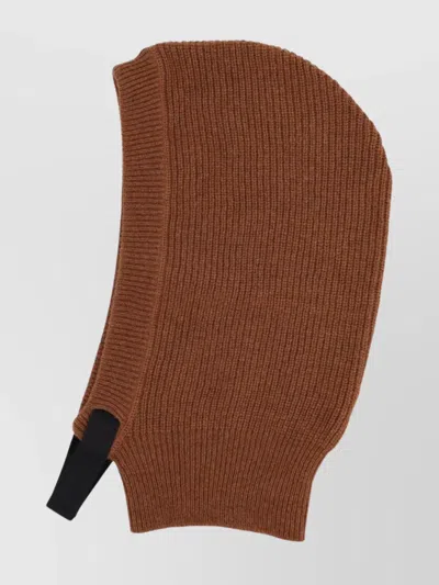 Margaret Howell Cozy Knitted Ribbed Texture Hat In Brown