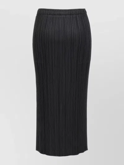 Issey Miyake Basics Skirt Structured Pleated Design In Black