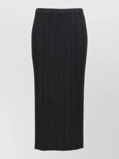 Issey Miyake Basics Skirt Structured Pleated Design In Black