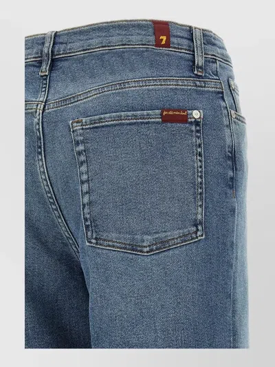 7 For All Mankind High Rise Wide Leg Denim Trousers In Blue