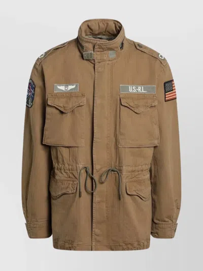Polo Ralph Lauren Military Style Jacket Drawstring Waist In Multi