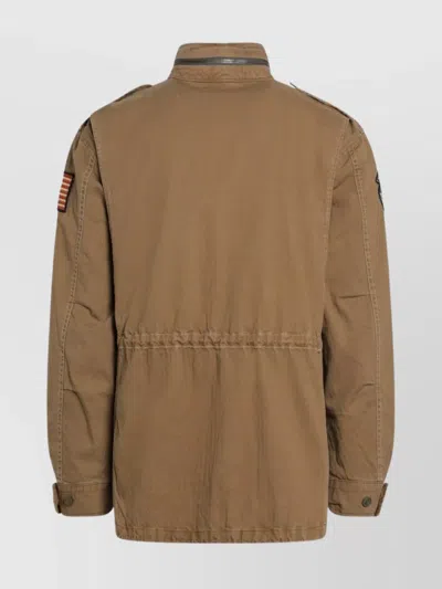 Polo Ralph Lauren Military Style Jacket Drawstring Waist In Multi
