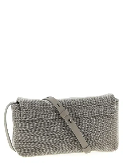 Brunello Cucinelli Precious Monili-embellished Crossbody Bag In Silver