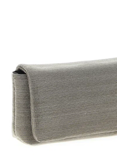 Brunello Cucinelli Precious Monili-embellished Crossbody Bag In Silver