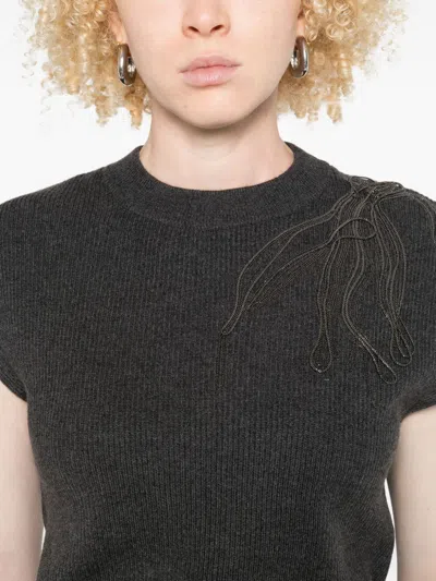 Brunello Cucinelli Cashmere Sleeveless Tank Top Ribbed Texture In Multi