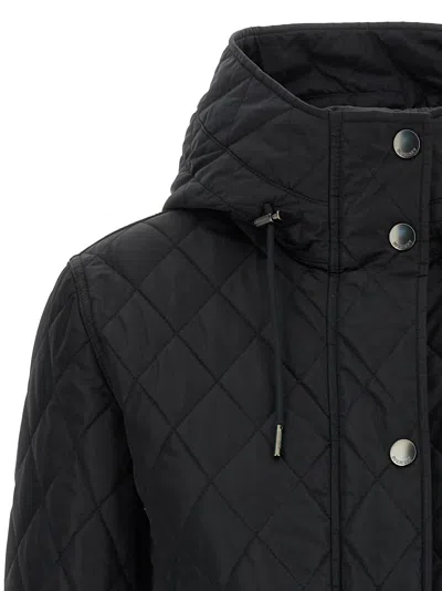 Burberry Black Cropped Quilted Jacket Women In Black