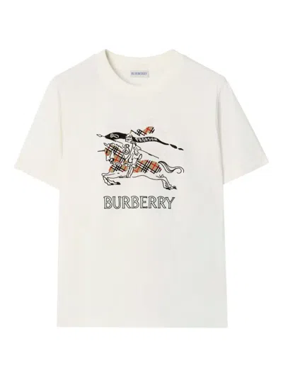 Burberry Equestrian Knight Design Cotton T-shirt In Multi