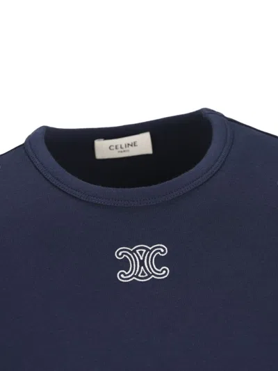 Celine Women Logo Cotton T-shirt In Multi