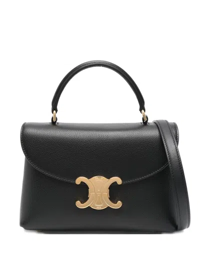 Celine Women Nino Teen Leather Handbag In Black