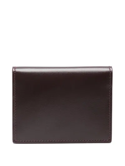 Celine Women Triomphe Leather Card Case In Brown