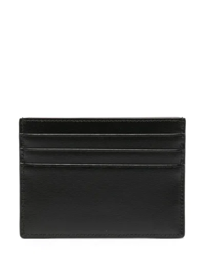 Celine Women Triomphe Leather Card Case In Black