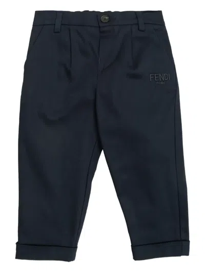 Fendi Logo Waistband Trousers In Animal Print