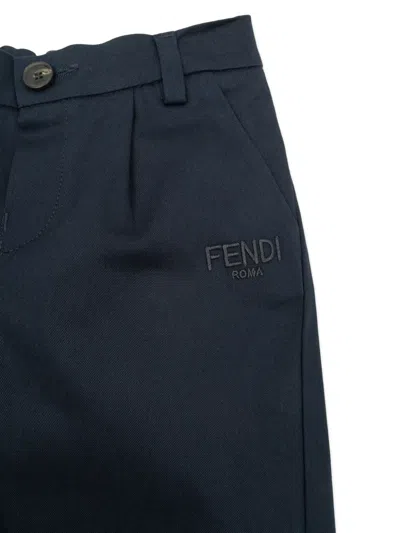 Fendi Logo Waistband Trousers In Animal Print