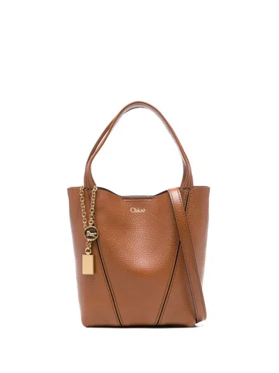 Chloé Spin Small Leather Tote In Multi