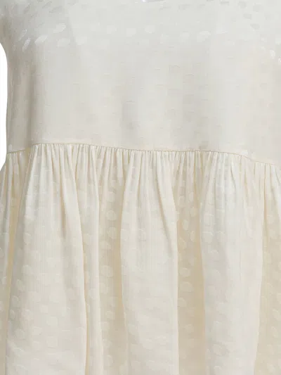 Chloé Women Silk Peplum Top In White