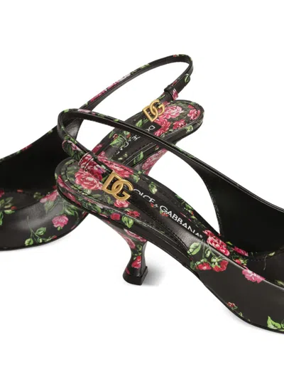 Dolce & Gabbana Women Lollo Slingback In Printed Leather In Multi