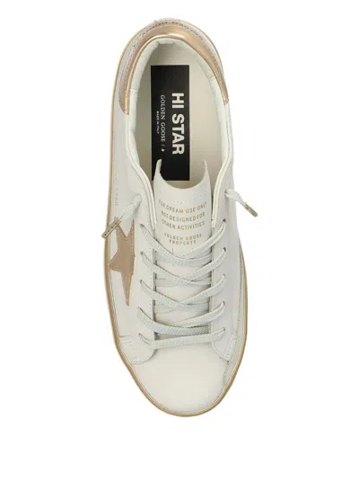 Golden Goose Low Top Sneakers Metallic Accents Star In White