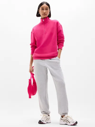 Athleta Forever Fleece 1/4 Zip Sweatshirt In Purple