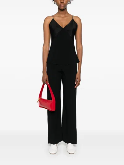 Forte Forte Satin V-neck Sleeveless Top And Straps In Multi