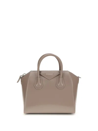 Givenchy Gray Calf Leather Bos Taurus Shoulder Bag In Gray