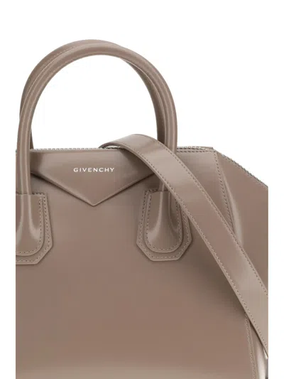 Givenchy Gray Calf Leather Bos Taurus Shoulder Bag In Gray
