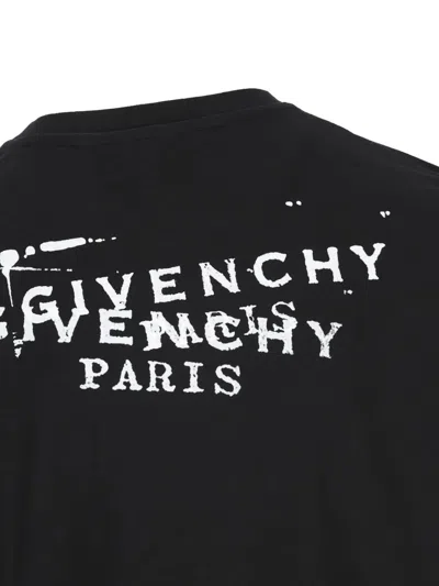 Givenchy Black Crew Neck T-shirt With Logo On Front And Back In Cotton Woman In Black