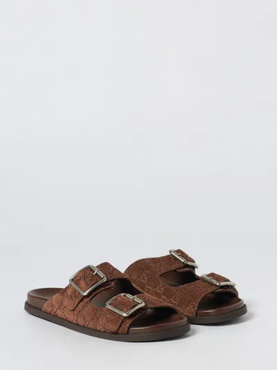 Gucci Suede Slide Sandals Open Toe In Multi