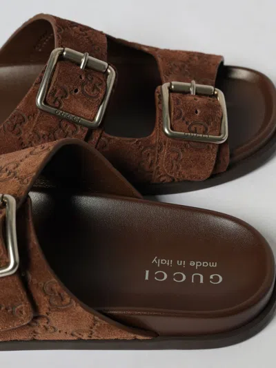 Gucci Suede Slide Sandals Open Toe In Multi