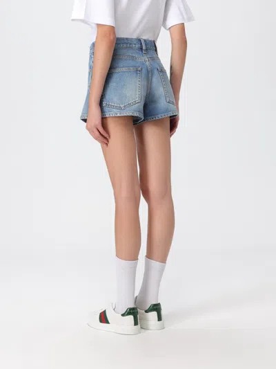 Gucci Shorts Woman Gnawed Blue In Blue