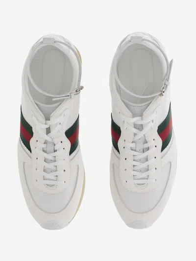 Gucci Motion Sneaker With Adjustable Ankle Strap In White