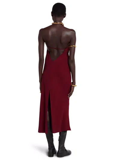 Gucci Crepe Dress In Burgundy