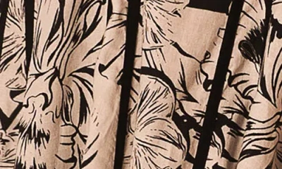 Maaji Sepia Fiori Lily Linen Blend Cover-up Maxi Dress In Brown