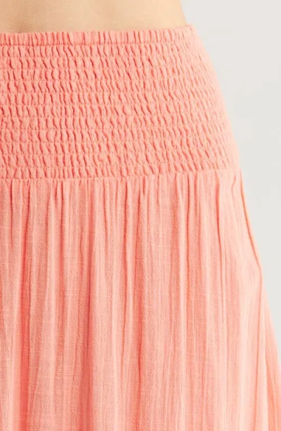 Billabong In The Palms Tiered Cotton Maxi Skirt In Orange