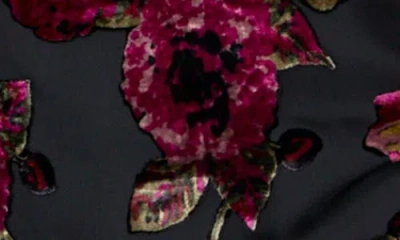 Nasty Gal Floral Devore Lace Trim Minidress In Black