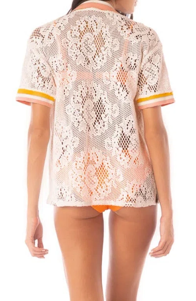 Maaji Flowery Lana Open Knit Cover-up Shirt