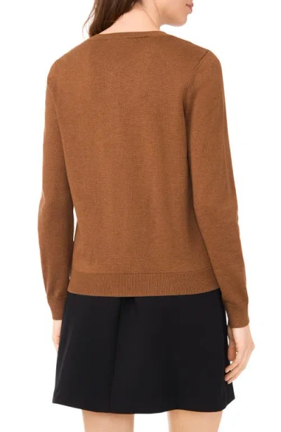 Halogen ® Crewneck Cardigan In Brown