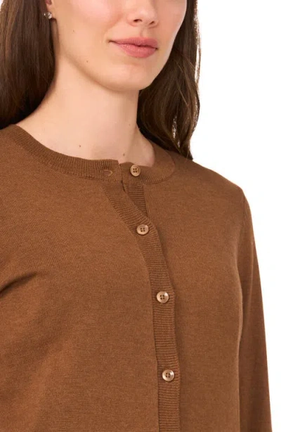 Halogen ® Crewneck Cardigan In Brown