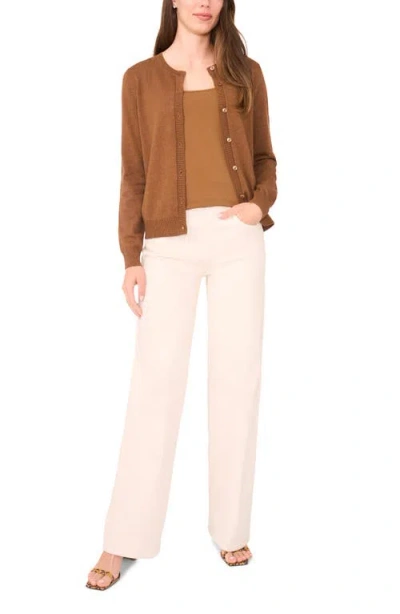 Halogen ® Crewneck Cardigan In Brown