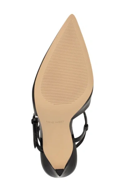 Nine West Franka Ankle Strap Pointed Toe Pump In Black