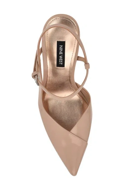 Nine West Franka Ankle Strap Pointed Toe Pump In Neutral