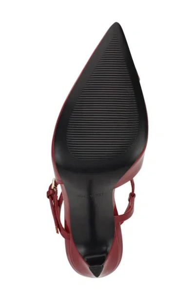 Nine West Franka Ankle Strap Pointed Toe Pump In Red