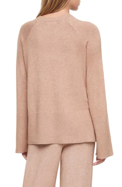 Three Dots Ally Raglan Sleeve Sweater In Brown