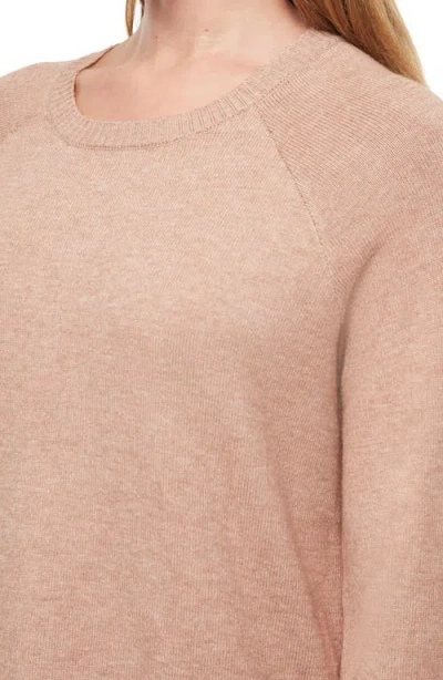 Three Dots Ally Raglan Sleeve Sweater In Brown
